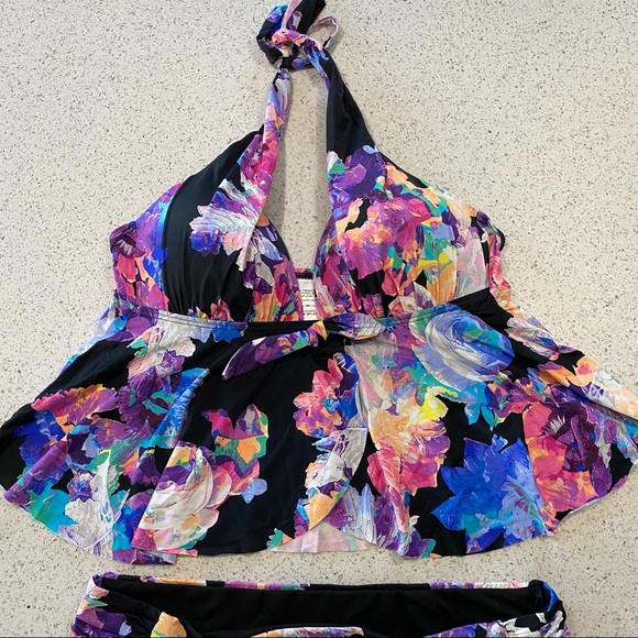 Tankini Swim Set with cover up- Women size L - Picture 5 of 11